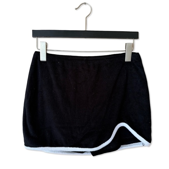 Nia The Brand Serena Skort Black mini skirt terry cloth shorts Revolve M - Picture 5 of 10